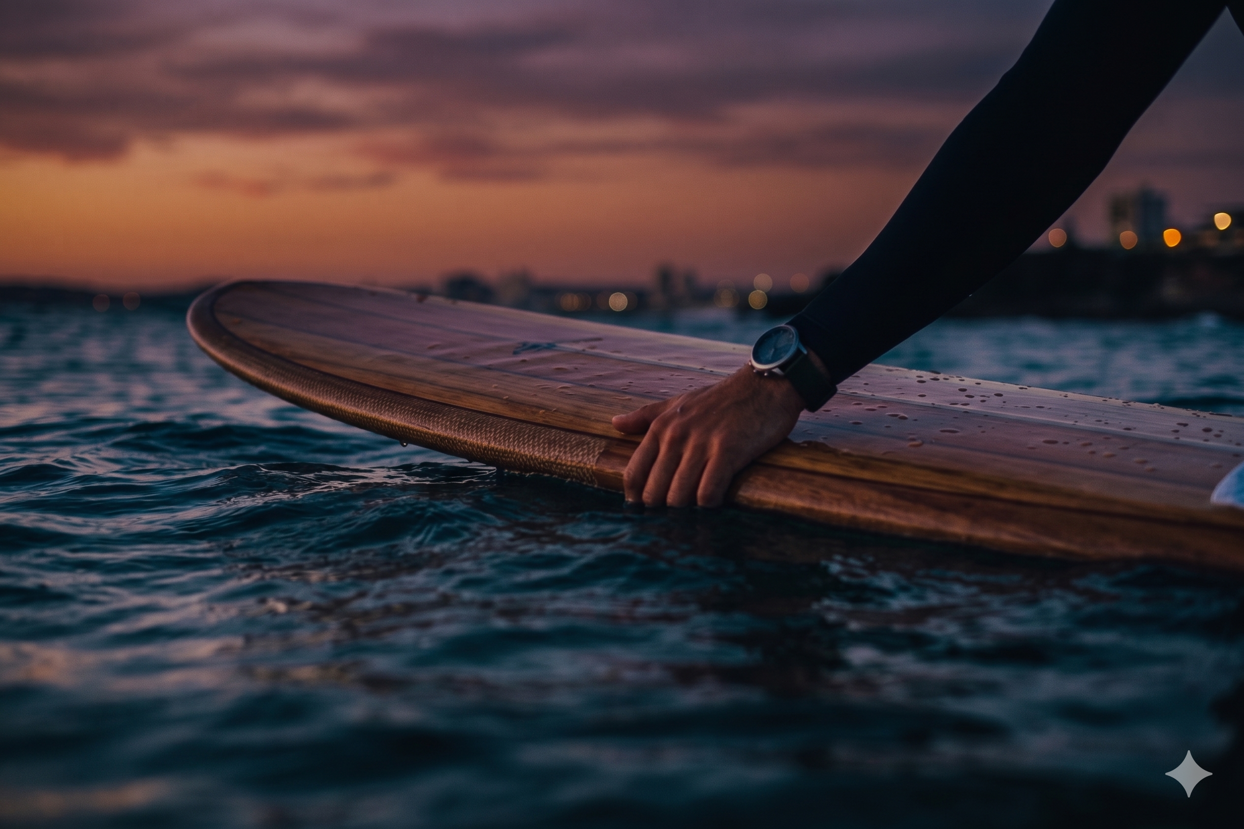 Longboard La Houle — sunset glow